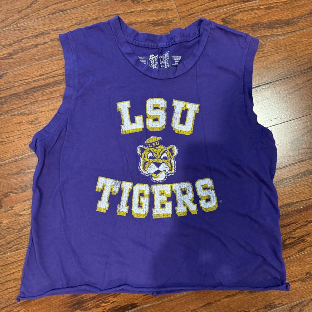 LSU Sleeveless Crop Tank